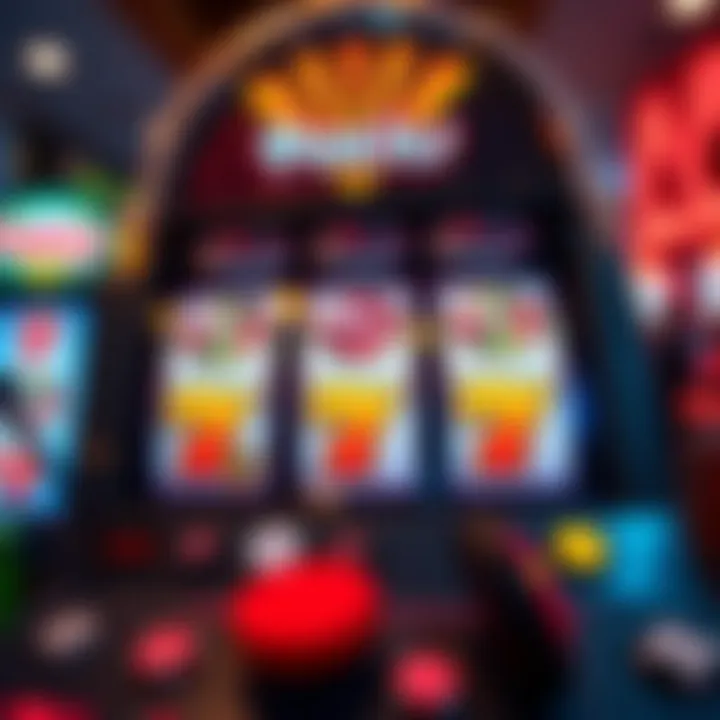 Online pokies interface displaying reels with vibrant symbols