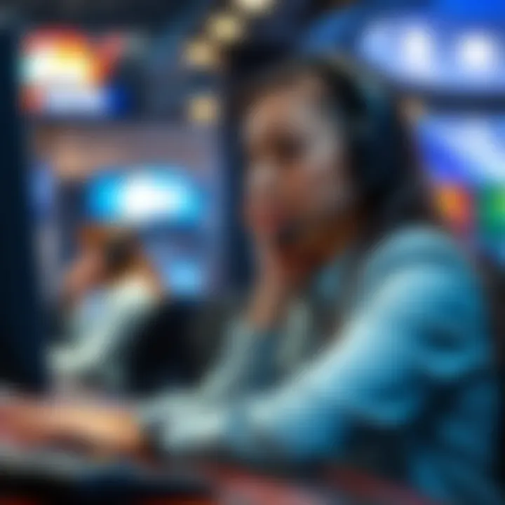 Customer support representative assisting a caller with casino inquiries