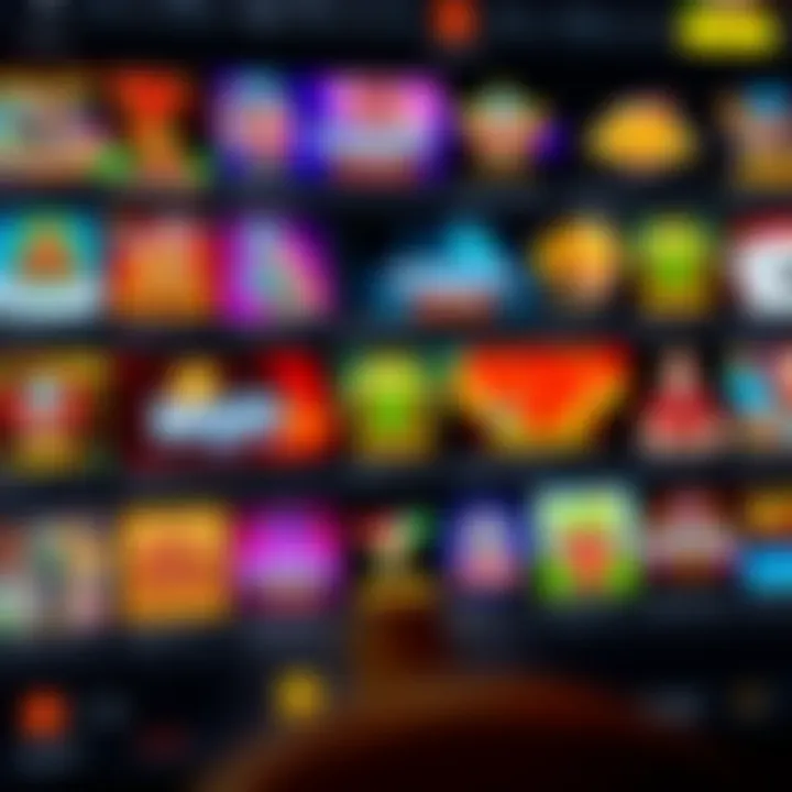 Online casino interface showcasing diverse slot games and live dealer options