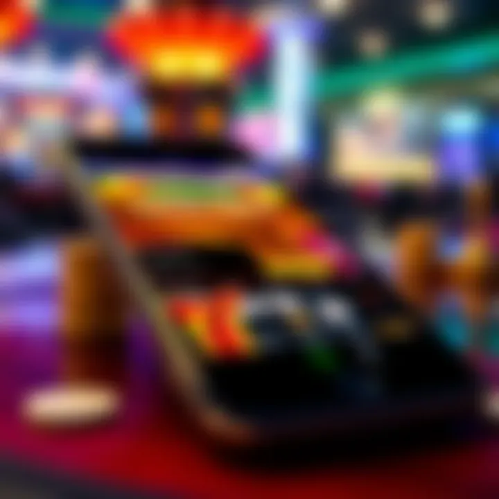 Mobile device showing casino bonuses and secure payment methods