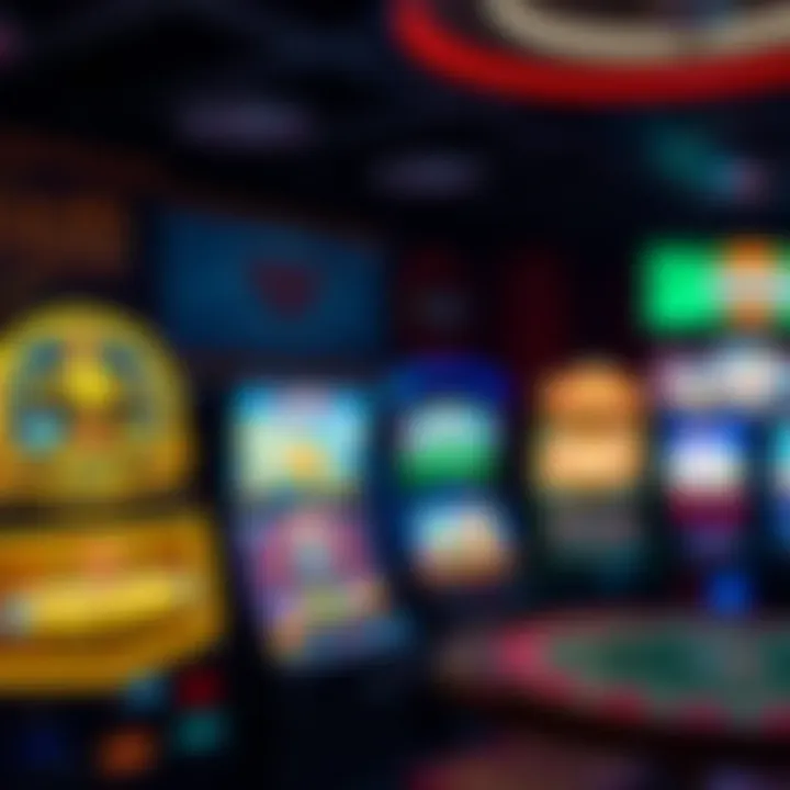 Variety of online casino game icons representing popular pokies and table games