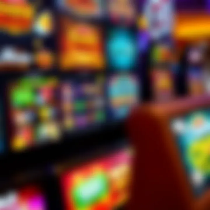 Colorful online casino interface displaying various slot games and vibrant icons