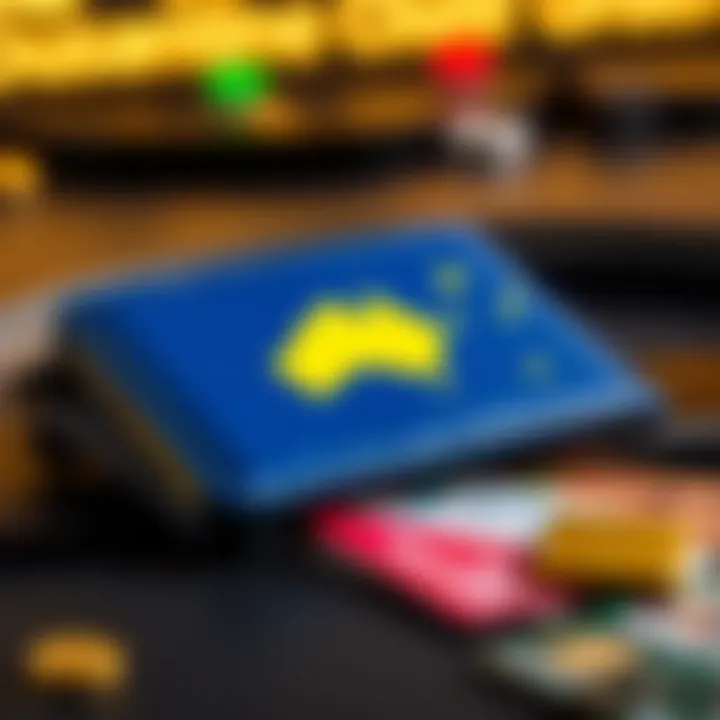 Digital wallet and Australian currency symbols representing multiple payment options