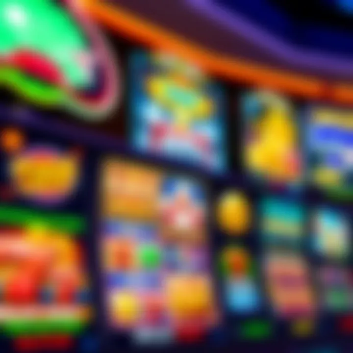 Colorful interface showcasing a variety of online casino slot games available on Pokie Mate platform