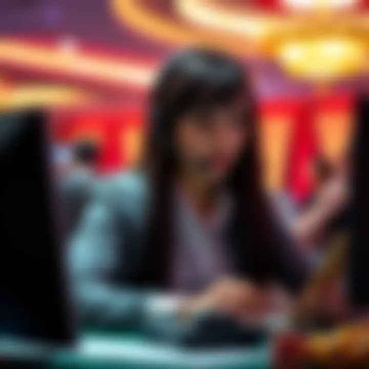 Customer support representative assisting with casino-related inquiries