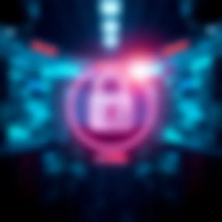 A secure lock icon overlaid on a digital background representing data protection and privacy after account closure