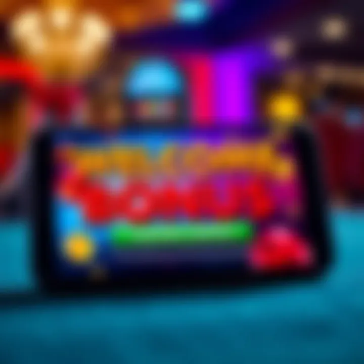 Colorful digital casino welcome bonus offer on a mobile device