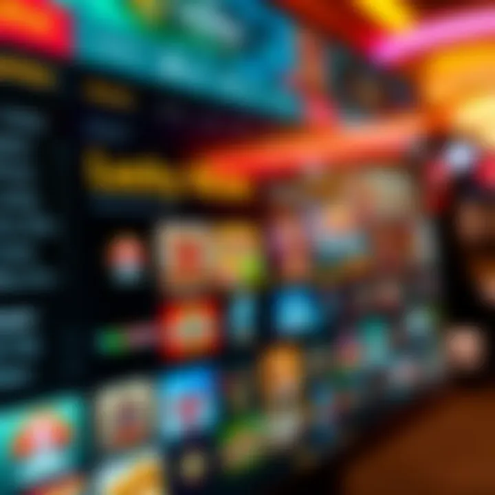 Game Selection and Payment Options at Lucky Mate Casino Variety of online casino games displayed on a screen with secure payment icons