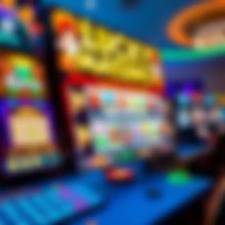 Colorful online casino interface showcasing a variety of slot games and betting options