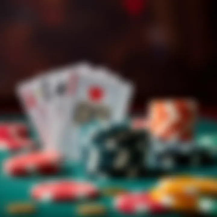 Colorful casino chips and playing cards representing winning opportunities