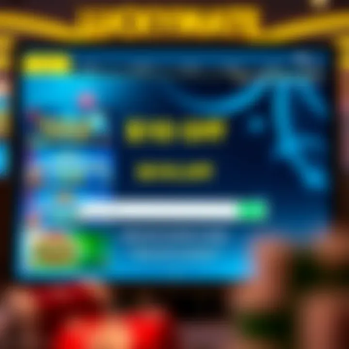 A vibrant casino interface displaying various bonus offer options and a promo code input field