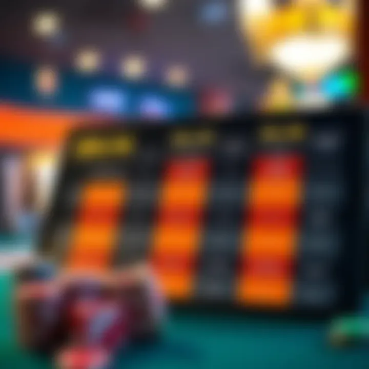 Comparison chart highlighting key features of no deposit bonuses at Australian casinos