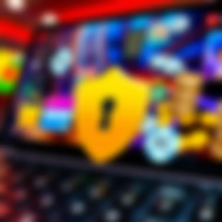 Illustration of secure online payment methods with icons representing credit cards and digital wallets
