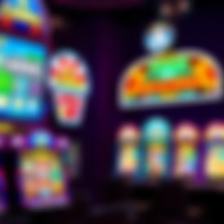 Colorful selection of online casino slot games with vibrant graphics