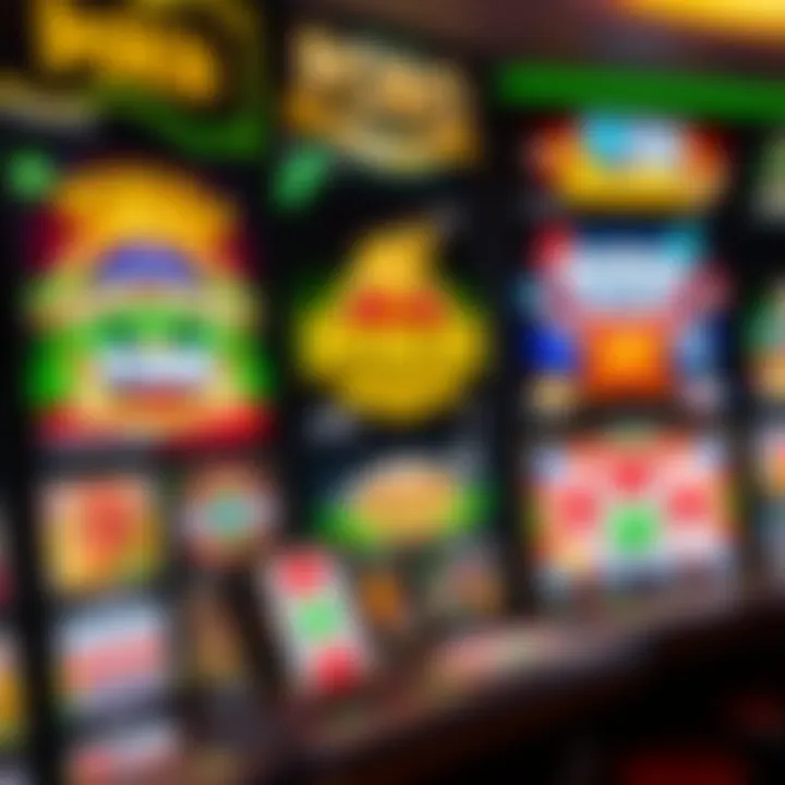 Colorful array of casino game icons with a focus on pokies and table games