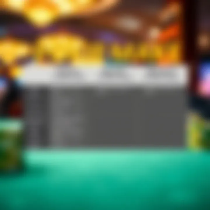 Comparison chart highlighting key features and bonuses of Pokie Mate and its sister casinos