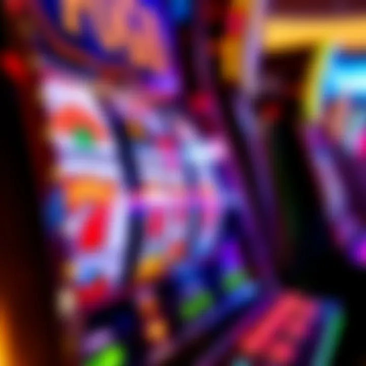 Colorful slot machine reels displaying casino symbols with glowing effects