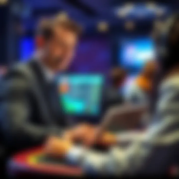 Customer service representative assisting a player through live chat at an online casino