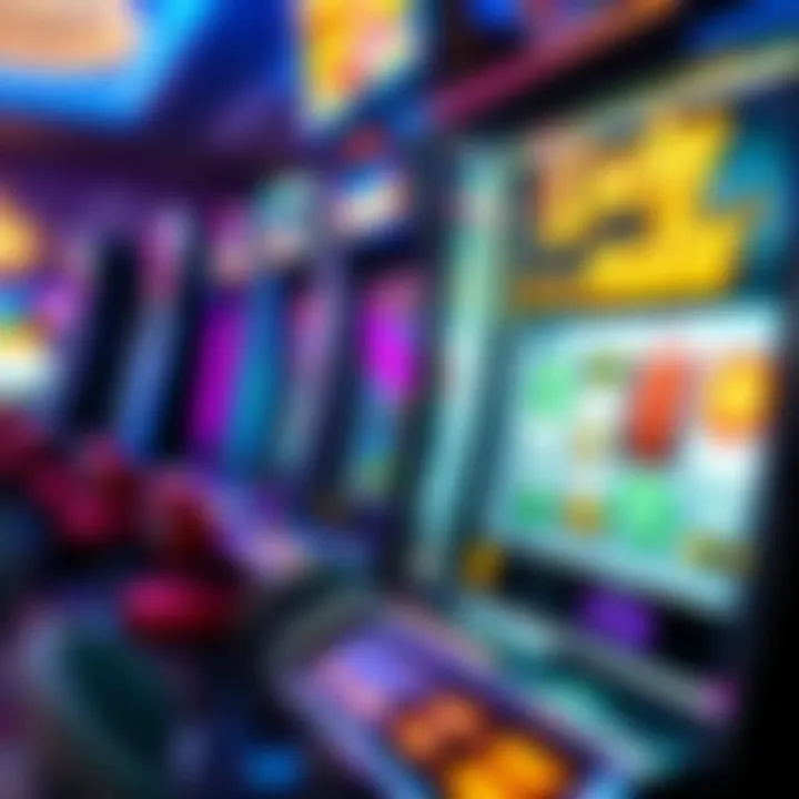 Bright slot machine with vibrant lights and Lucky Mate Casino logo