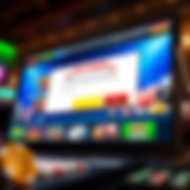 Illustration of a digital casino interface highlighting how to enter and redeem coupon codes