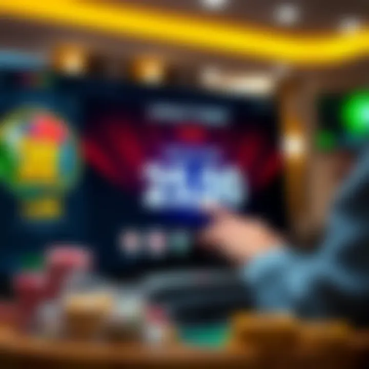 Redeeming rewards and bonuses through a digital interface with casino-themed icons