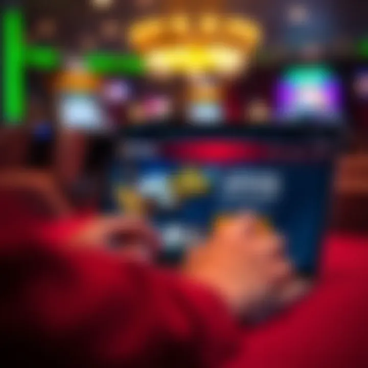 User navigating through Casino Mate website on a laptop to troubleshoot access issues