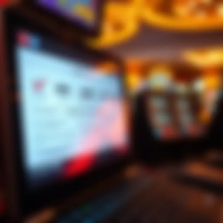 Safe and secure online gambling environment with a checklist and legal documents on a digital screen