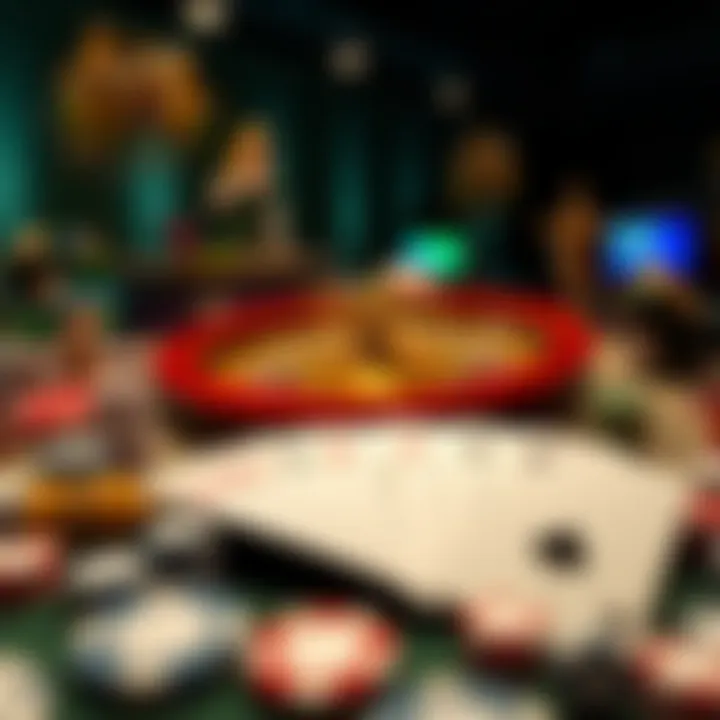 Collection of diverse casino games including cards, roulette, and slots on a digital platform