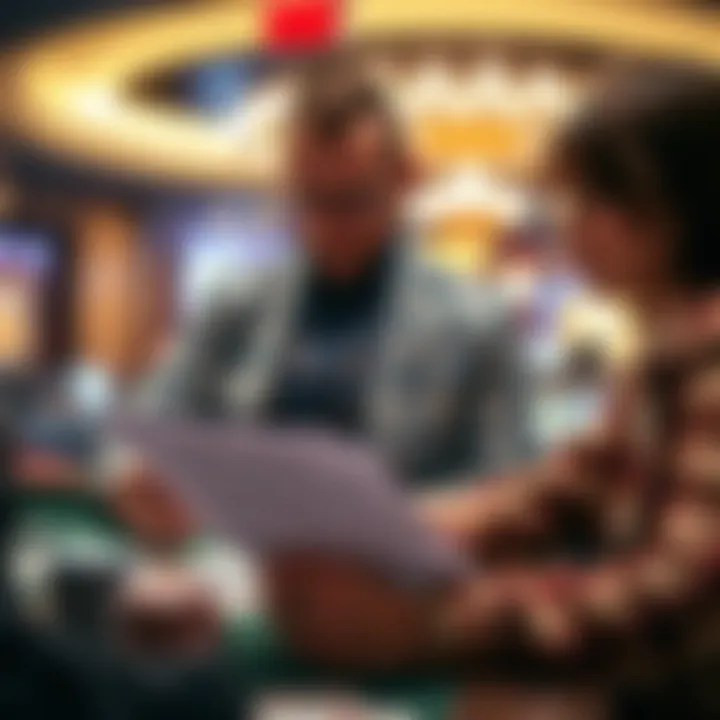 Illustration showing a player reviewing terms and conditions to avoid online casino disputes