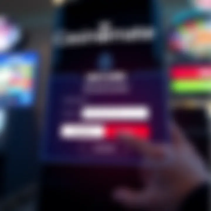 Secure login interface showing username and password fields on Casinomate platform