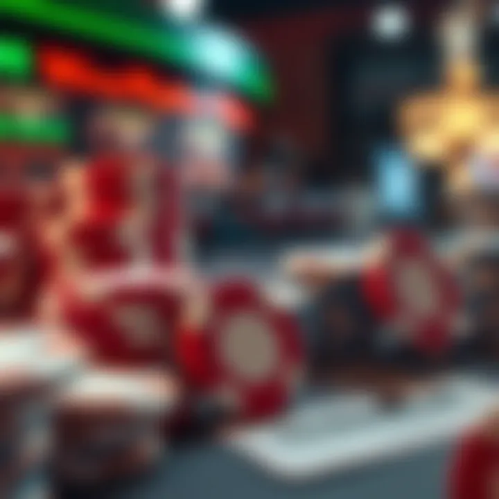 Visual representation of wagering requirements with casino chips and a progress tracker