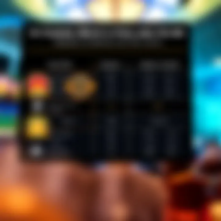 Comparison chart displaying payout rates and regulatory badges of various online casinos