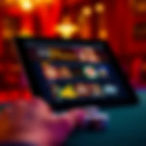 iPad displaying Casino Mate homepage with various game options