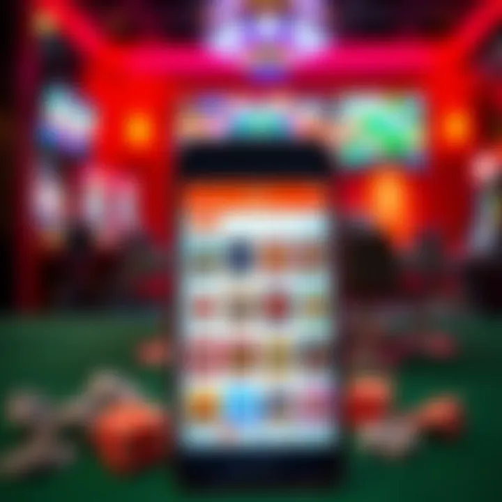 WagerBeat Mobile Casino Game Selection and Payment Features Smartphone showcasing WagerBeat mobile casino with various slot games and secure payment icons