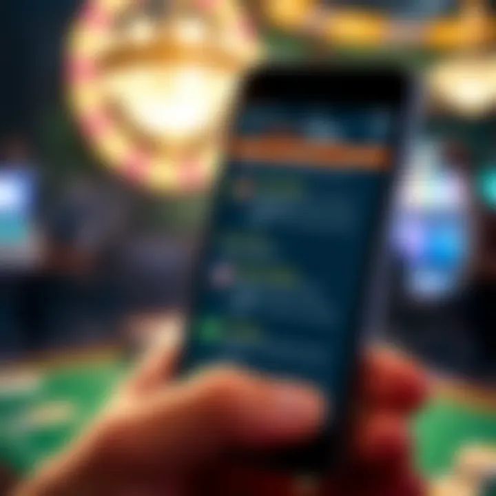 Mobile phone showing Casino Mate app with status updates during maintenance