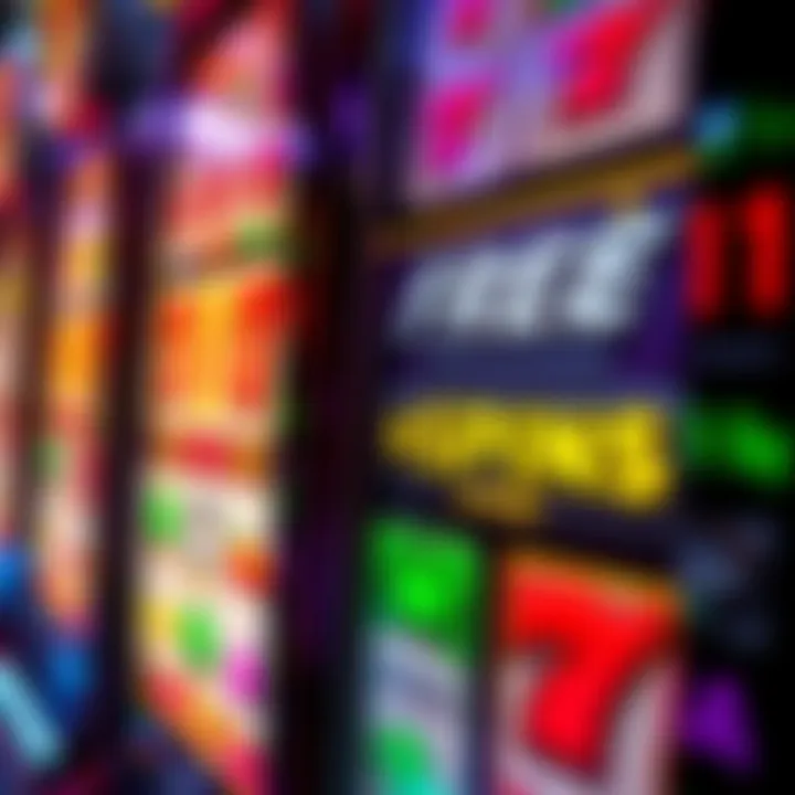 Colorful slot machine reels showing winning combinations and free spins icon