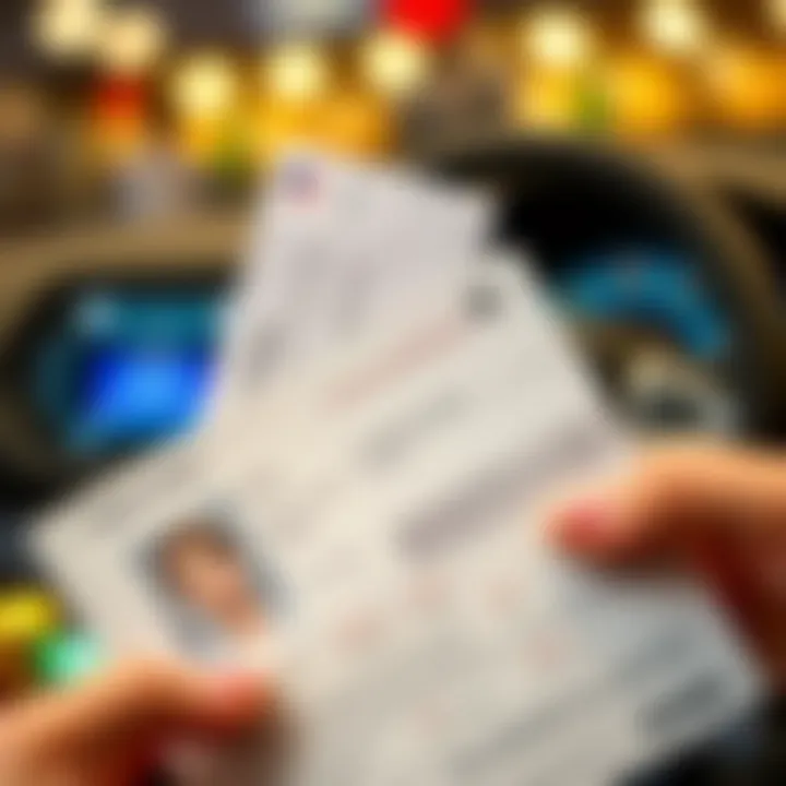 Close-up of driver's licence and utility bill under verification
