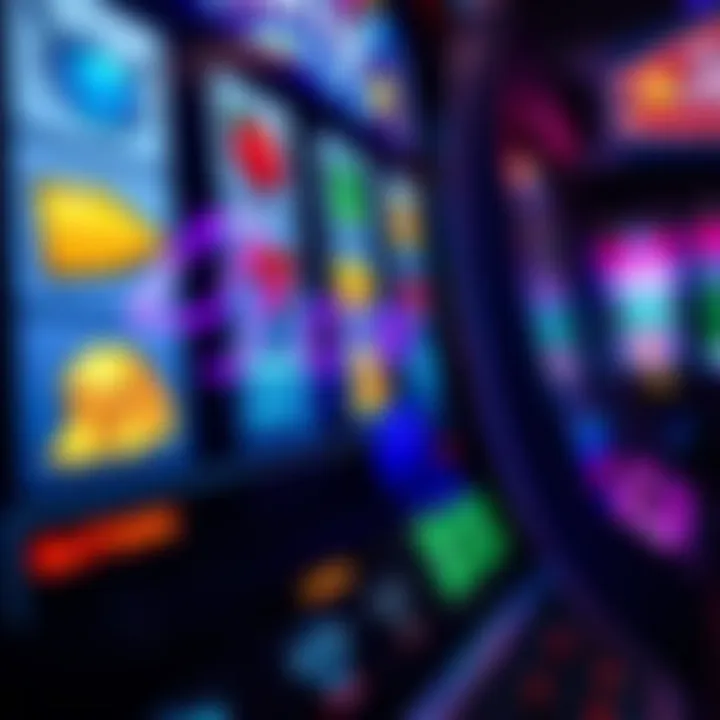 Slot machine displaying various symbols with a payout meter indicating low winnings