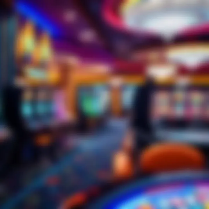 Gaming floor showcasing various slot machines and table games at Xeque Mate Casino Lisboa