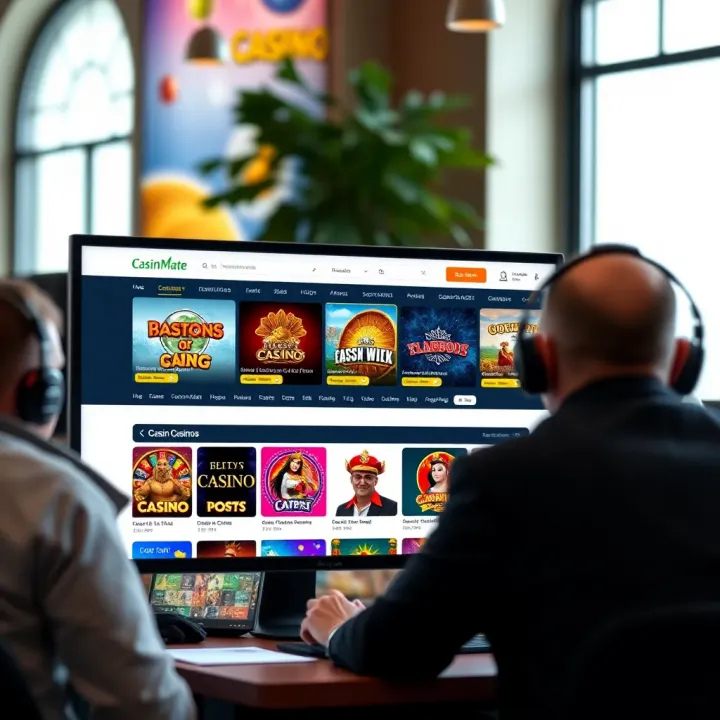 Screenshot of Casinmate website homepage showing casino comparison options for Australian players