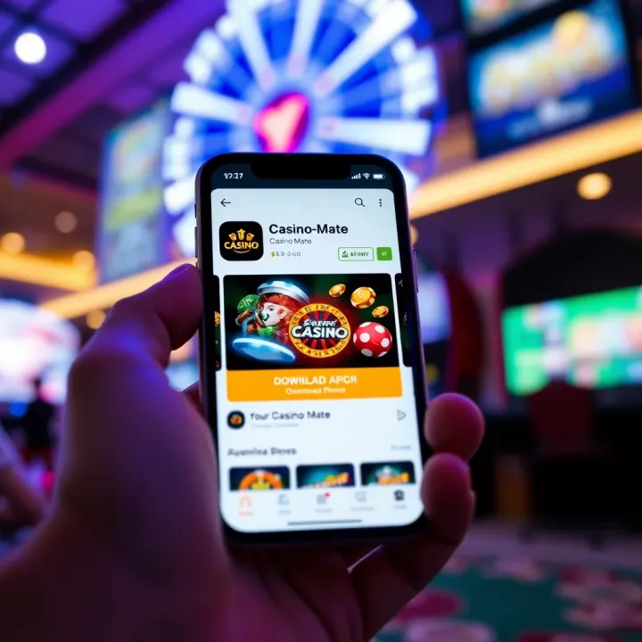 Smartphone screen displaying the Casino-Mate app download page on an Australian app store