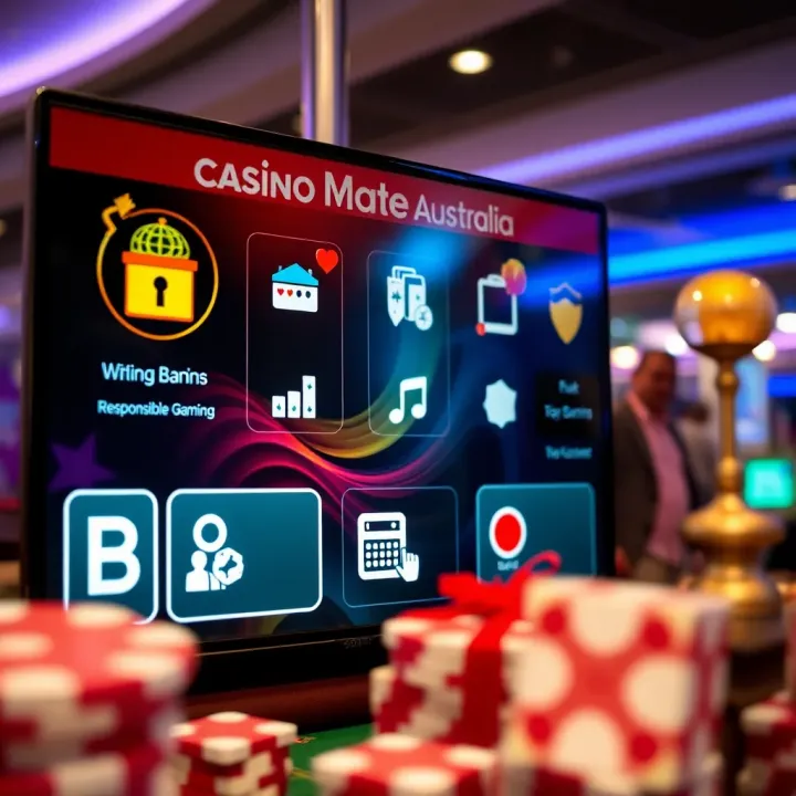 Digital display of secure banking options and responsible gambling icons for online casinos
