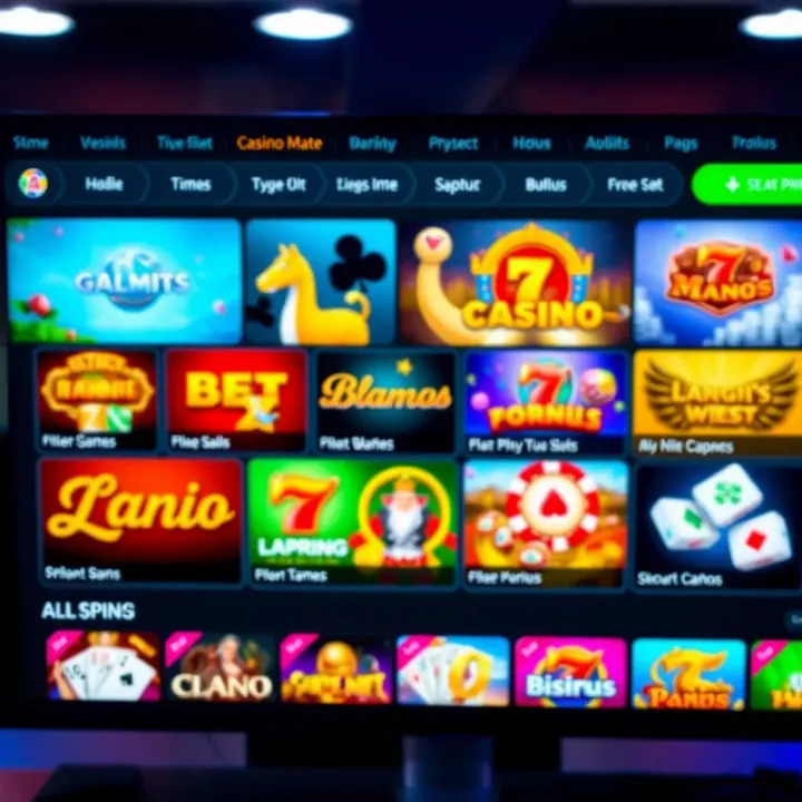 Screenshot of Casino Mate platform showing diverse casino games available to Australian players