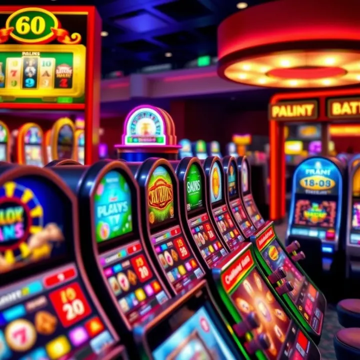 Colorful online casino game interface showcasing a variety of slot machines and card games