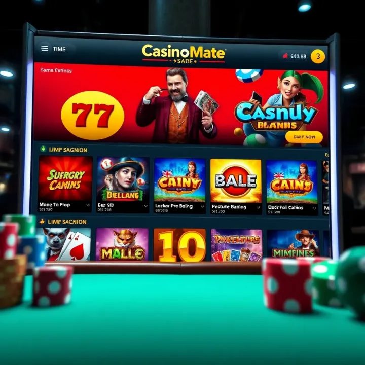 Casino Mate Australia interface showing a variety of real money slot games and table games