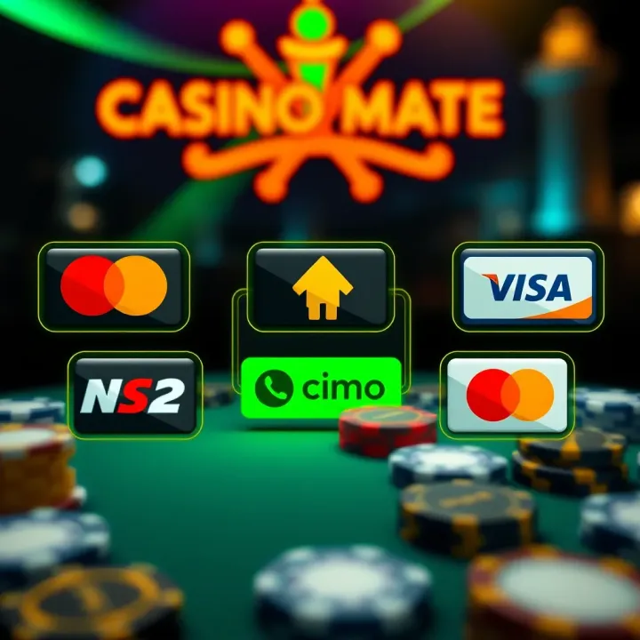 Various digital payment icons representing Casino Mate's deposit options