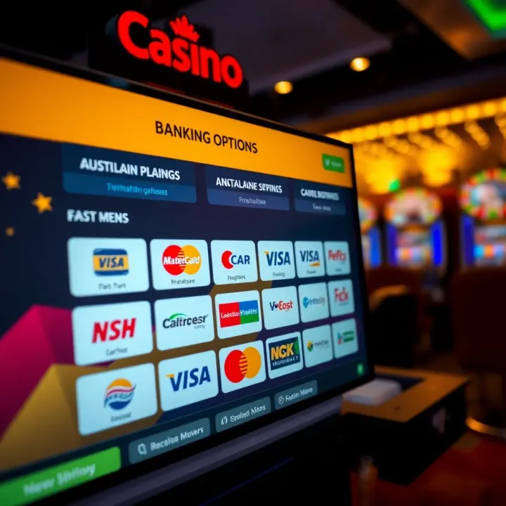 User interface displaying various payment methods available for Australian players