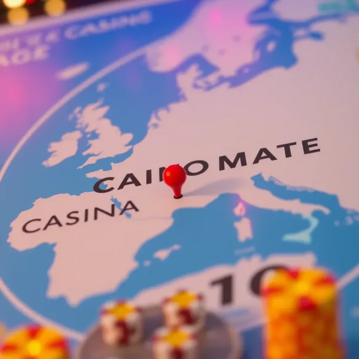 Map highlighting Casino Mate's headquarters location and its online reach