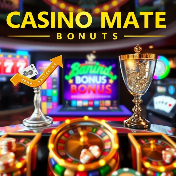 Illustration showing various bonus types available at an online casino platform