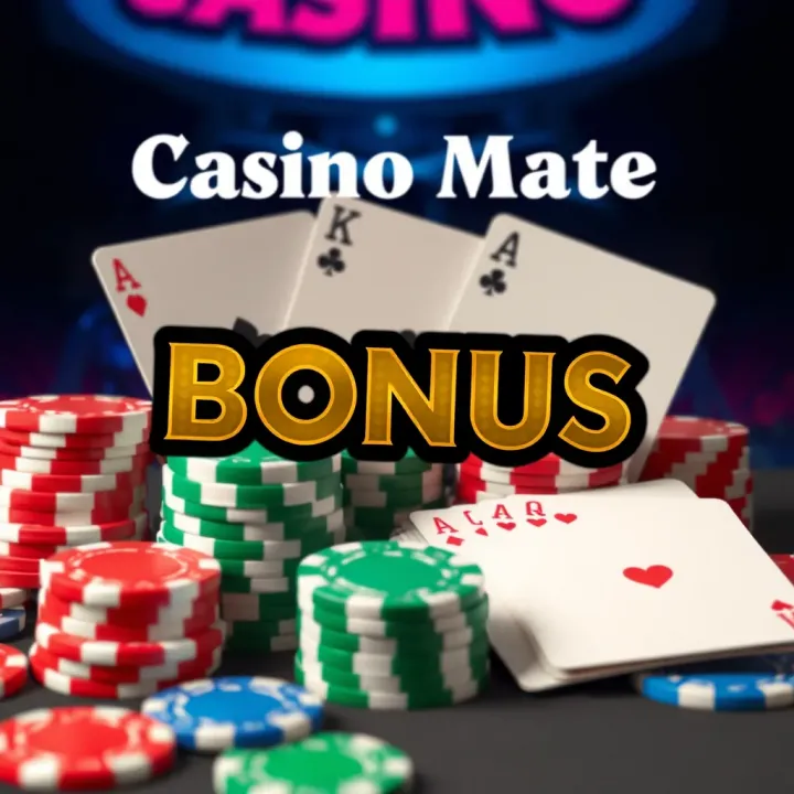 Colorful casino chips and playing cards representing bonus offers